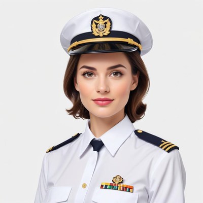 Confident female pilot in uniform preparing for flight