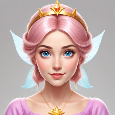 Lovely fairy princess with delicate features and bright eyes