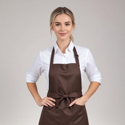 Barista ready to serve coffee in a clean cafe setting