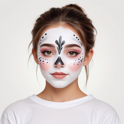 Creative makeup look inspired by traditional art elements