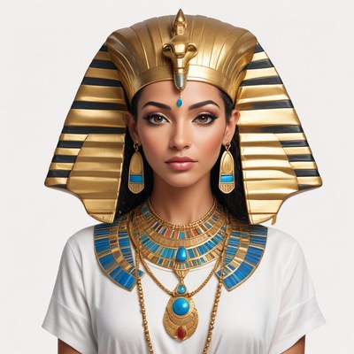 Elegantly dressed woman in royal ancient egyptian attire