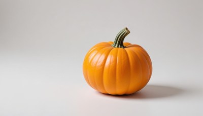 Bright orange pumpkin on a white background