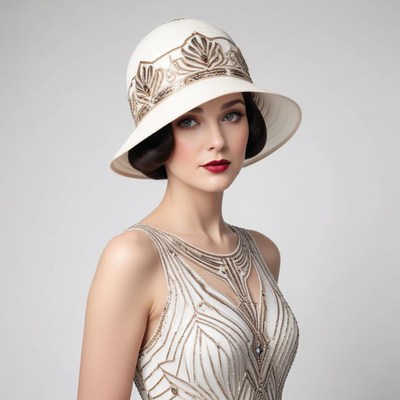 Elegant woman in vintage hat showcasing classic style