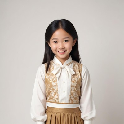 Young girl in stylish outfit posing for a portrait
