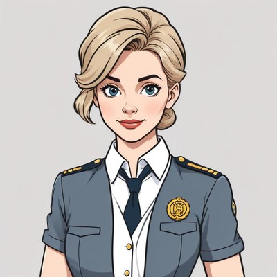 Female officer in uniform with a confident expression