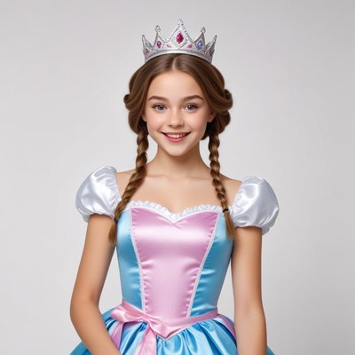 Young girl dressed as a princess ready for a celebration
