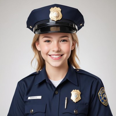 Smiling young police officer in uniform portrait