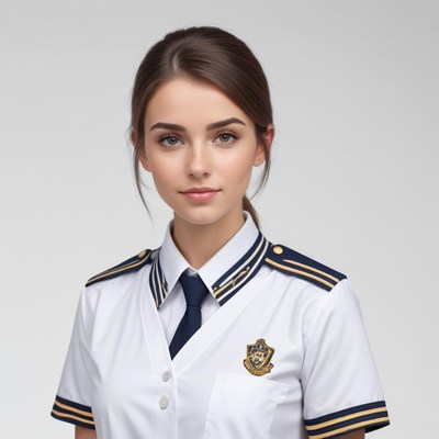 Young woman in uniform at a training facility