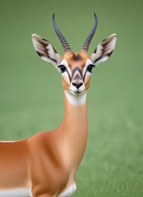 Beautiful antelope standing gracefully in a green field