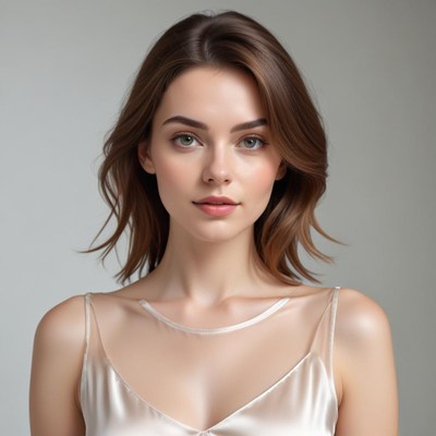 Portrait of a woman in a silk dress with soft lighting