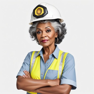 Skilled worker wearing safety gear at construction site