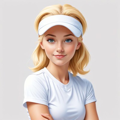 Young woman in sporty attire with a cheerful expression