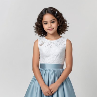 Girl in elegant dress poses for a special occasion