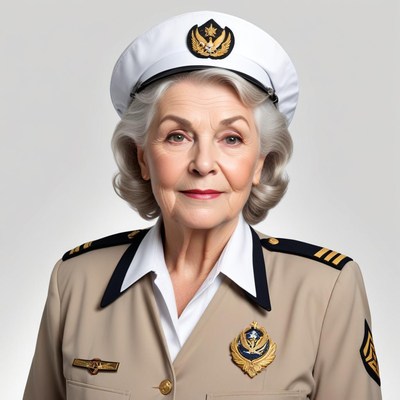 Senior officer in military uniform posing with confidence