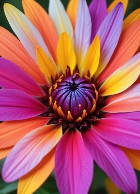 Vibrant multicolor flower blooms in spring garden