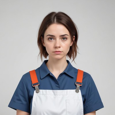 Young woman in work attire poses for a portrait