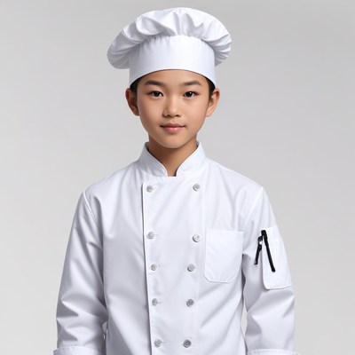 Young chef ready to cook in a professional kitchen