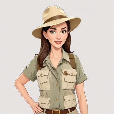 Adventurer in a safari outfit ready for exploration