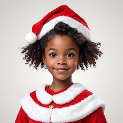 Child dressed for christmas celebration in festive outfit
