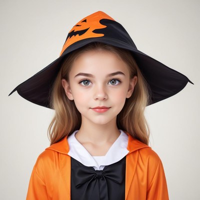 Child dressed as a witch for halloween celebration