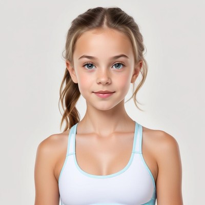 Young girl smiling in workout attire with confidence