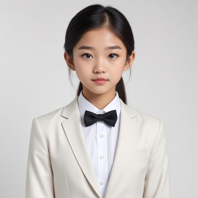 Young girl in stylish suit