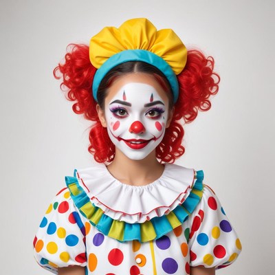 Colorful clown with cheerful expression