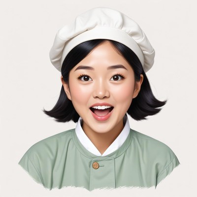 Excited chef wearing a hat
