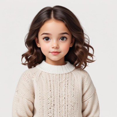 Young girl in cozy sweater