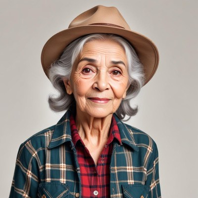 Elderly woman wearing a hat