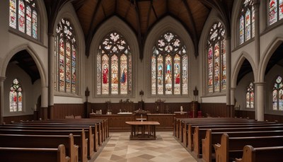 Beautiful stained glass in a church