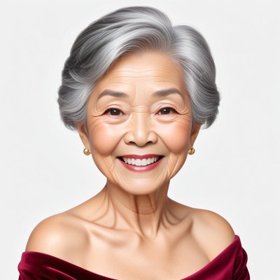 Elegant senior woman with silver hair