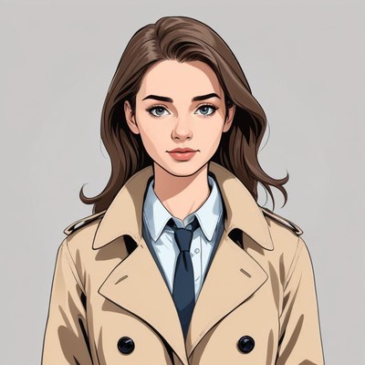 Stylish woman in a trench coat