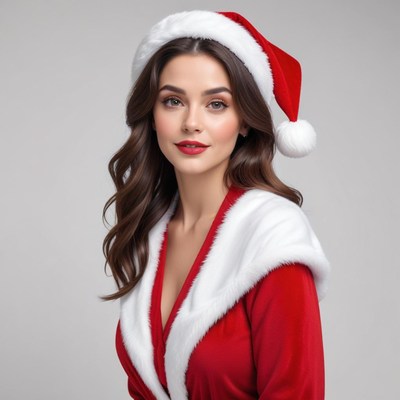 Young woman in festive holiday attire