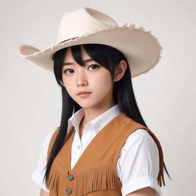 Young cowboy with a hat