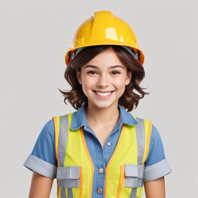 Young worker in safety gear