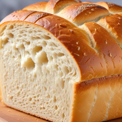 Freshly baked soft bread loaf