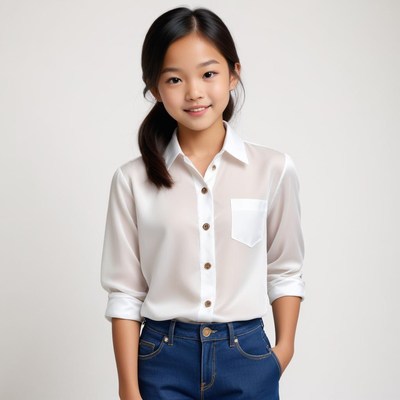 Young girl in casual outfit