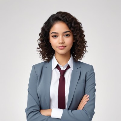 Confident young woman in business attire