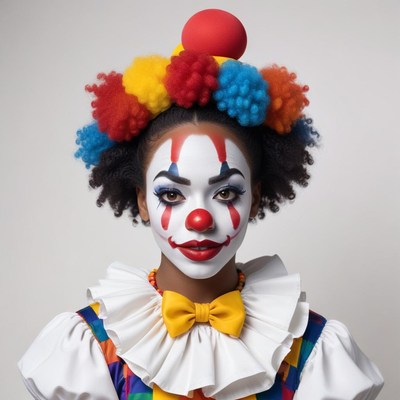Colorful clown portrait with makeup