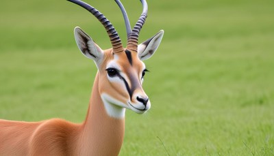 Face of a graceful antelope in nature