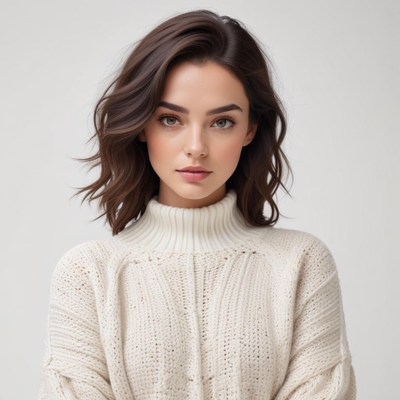 Smiling woman in cozy sweater