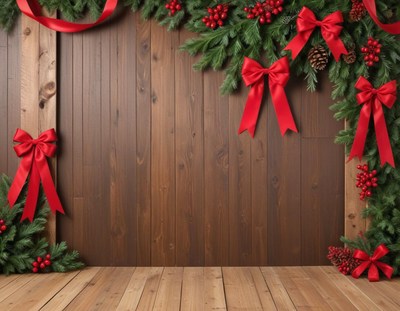Festive holiday backdrop with decorations