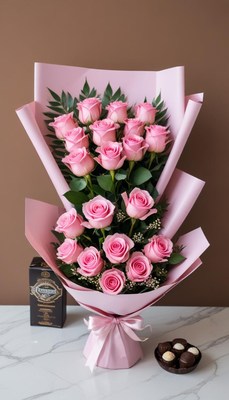 Beautiful pink rose bouquet arrangement