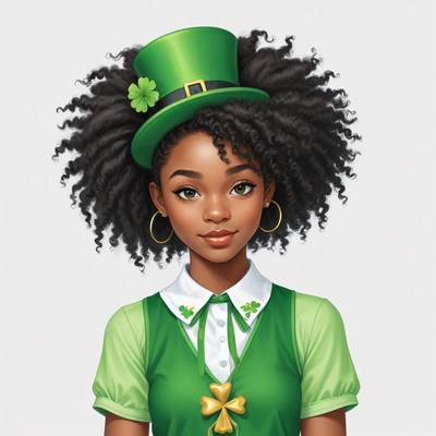 Young girl celebrating st. patrick's day