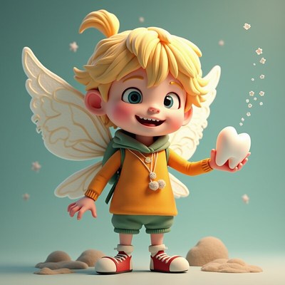 Happy tooth fairy with a smile