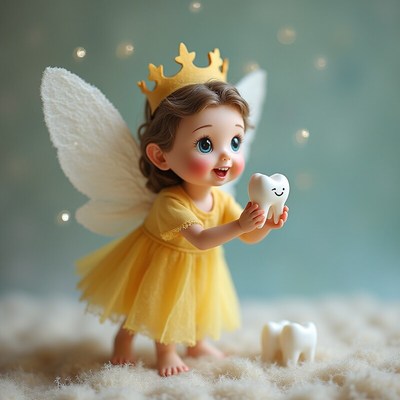 Charming fairy with lost tooth