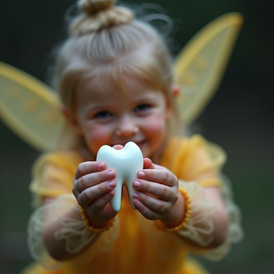 Little fairy with lost tooth