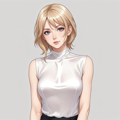 Stylish woman in white top