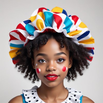 Colorful clown costume portrait